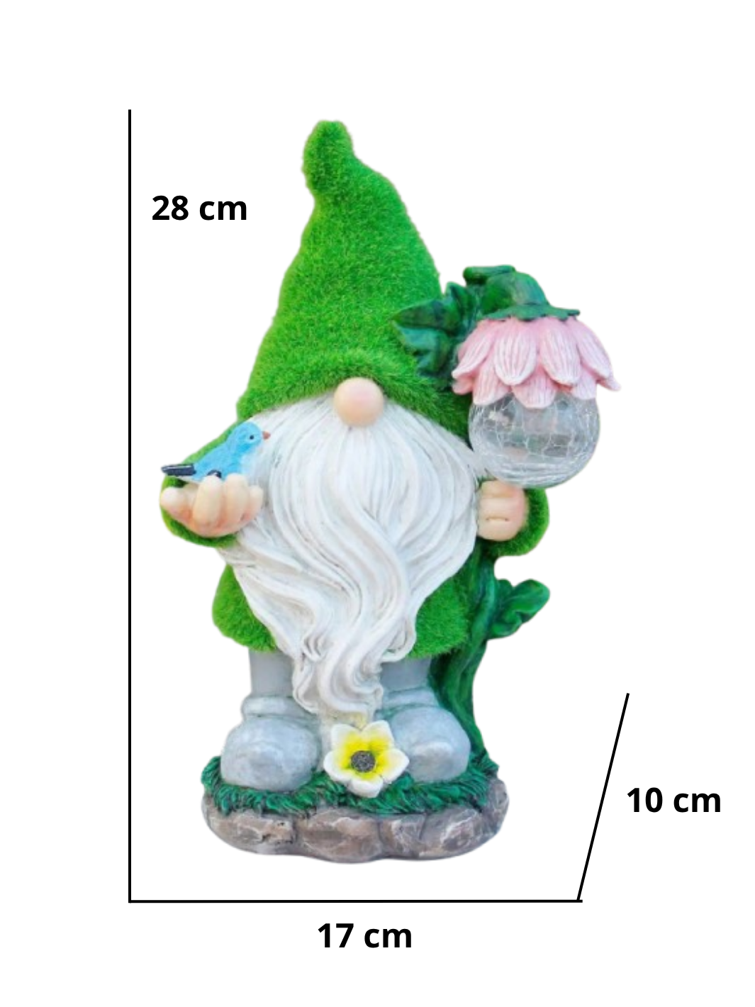 Nain de jardin LED solaire grande taille-1