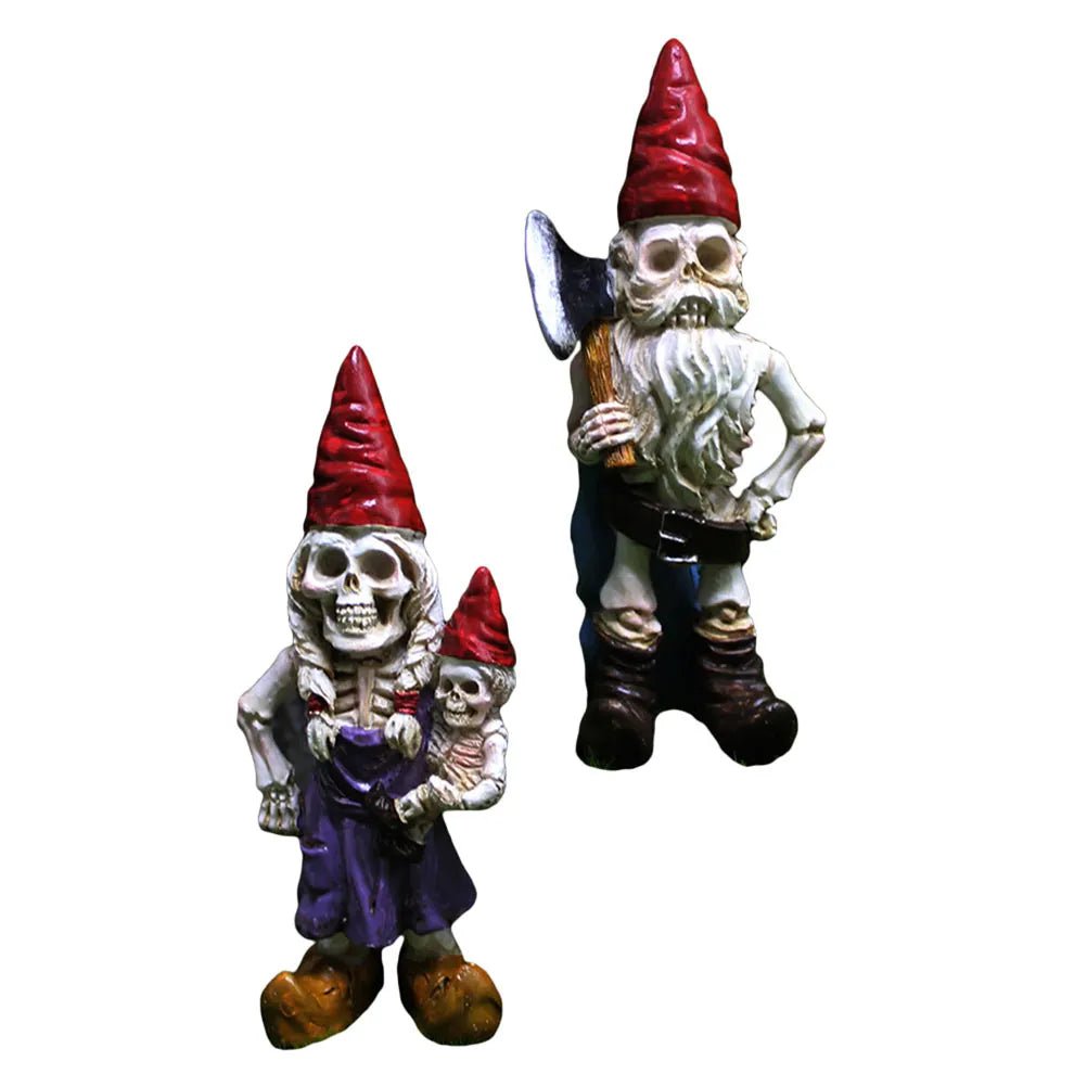 Assorted Color / 4.8X3.3CM 2Pcs Dwarf Adornment Zombie Garden Garden Gnomes Ornaments Zombie Gnome Lawn Statues Decorations