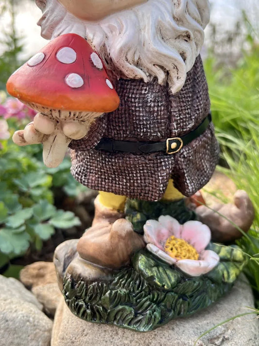 nain de jardin porte pot de fleurs