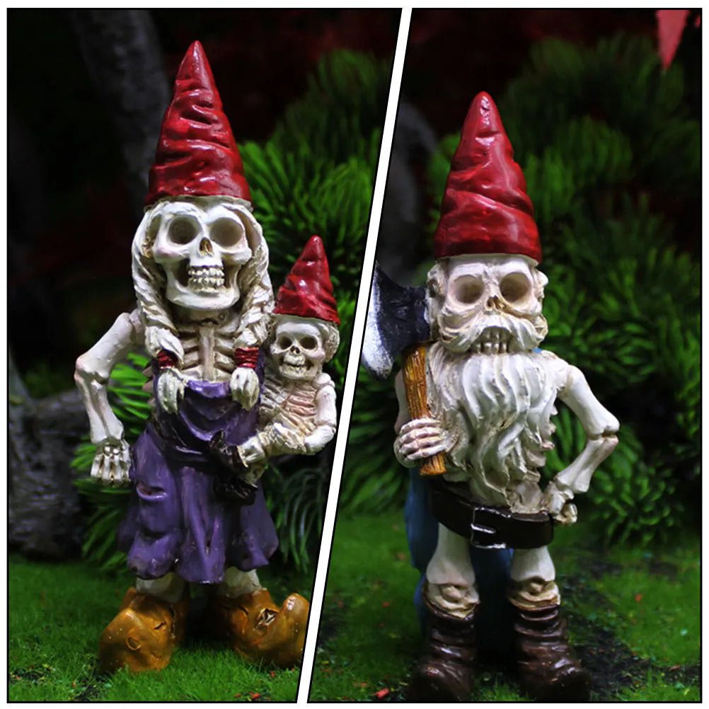 Assorted Color / 4.8X3.3CM 2Pcs Dwarf Adornment Zombie Garden Garden Gnomes Ornaments Zombie Gnome Lawn Statues Decorations