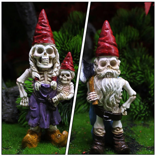 Assorted Color / 4.8X3.3CM 2Pcs Dwarf Adornment Zombie Garden Garden Gnomes Ornaments Zombie Gnome Lawn Statues Decorations
