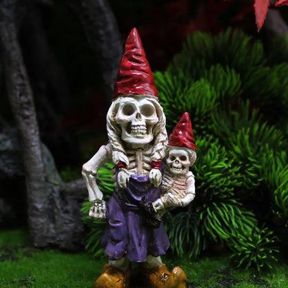 Assorted Color / 4.8X3.3CM 2Pcs Dwarf Adornment Zombie Garden Garden Gnomes Ornaments Zombie Gnome Lawn Statues Decorations