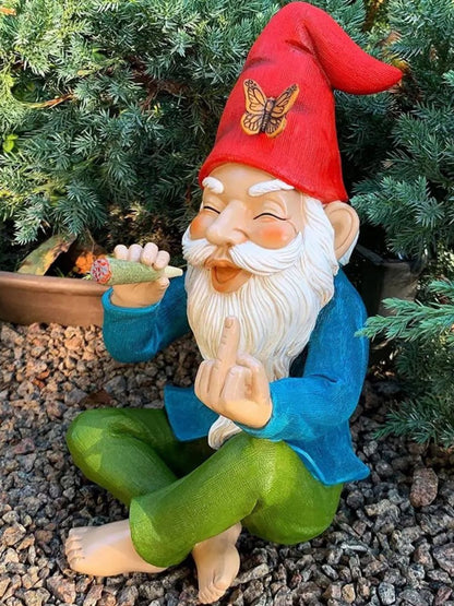 Nain De Jardin | Doigt D'honneur qui Fume un Joint