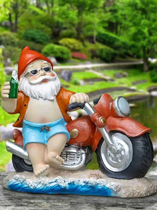 nain de jardin biker vacances