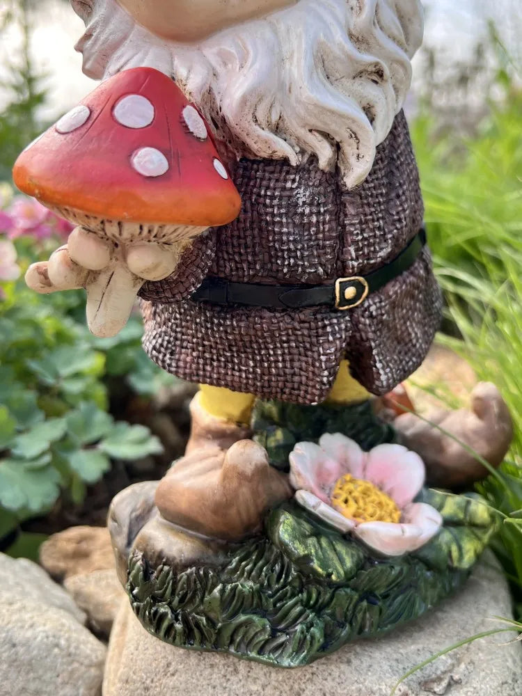 nain de jardin porte pot de fleurs