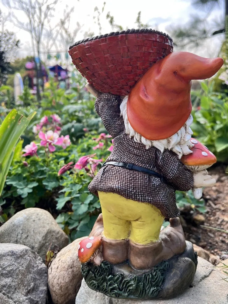 nain de jardin pot de fleurs