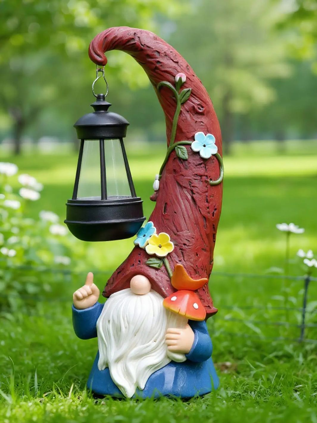 nain de jardin solaire lanterne